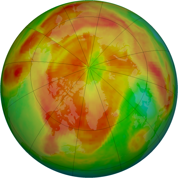Arctic ozone map for 28 April 1987